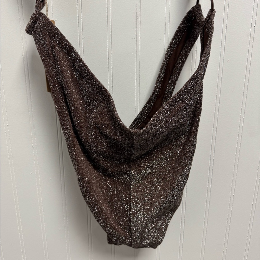 SKIMS Glitter Swim Monokini Cocoa Large - Picture 6 of 9